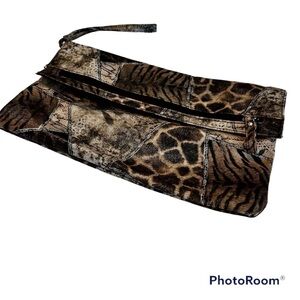 Animal print clutch purse